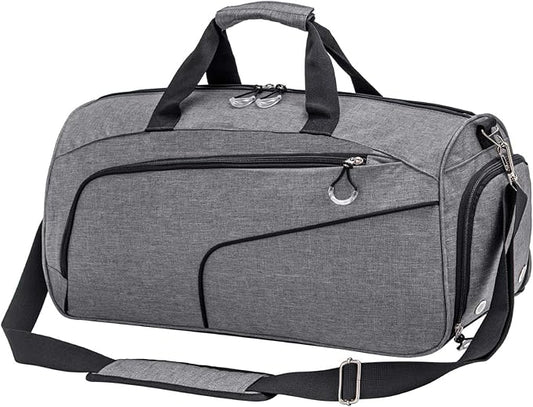 Kuston Sports Gym Bag with Shoes Compartment &Wet Pocket Gym Duffel Bag Overnight Bag for Men and Women