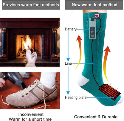 Heated Socks for Men Women Rechargeable Electric Battery Operated Heated Socks Foot Warmers for Skiing Camping Hunting Fishing Riding