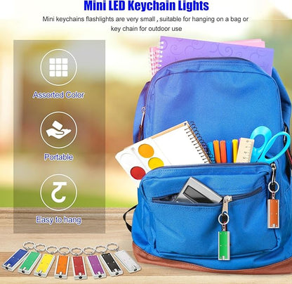 16 Pieces Mini Keychain LED Lights Keychains Flashlight Assorted Color Ultra Bright Flashlight Portable Key Chain Flash Light Torch Key Ring Powerful Keychain Lights for Outdoor Camping Activity