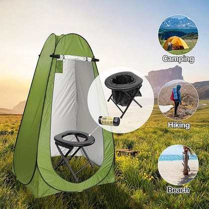 BLIKA Portable Toilet for Camping, 300LBS Weight Capacity Portable Camping Toilet, Folding Toilet with Removable Plastic Ring and Toilet Bags, Travel Toilet Car Toilet for Camping, Travel & Emergency