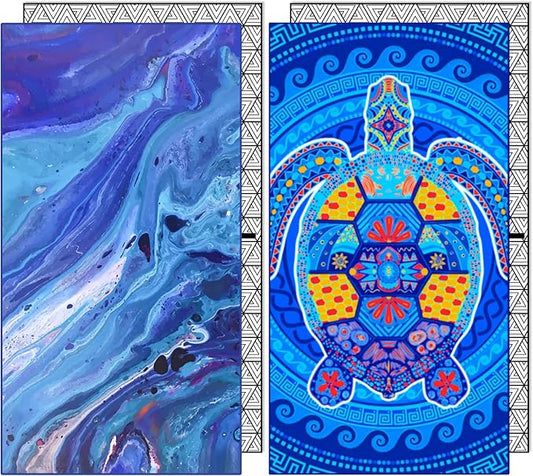Sand Free Microfiber Beach Towels Adult-Blue River Turtlelife Quick Fast Dry Beach Oversized Accessories Travel Swim Pool Camping Essentials Lightweight Compact Packable Resistant Gifts Family