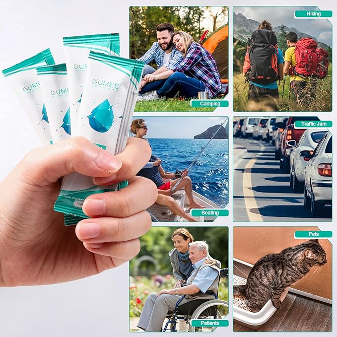 30 Pack Poo Gel for Portable Toilet, Camping Toilet Powder for Potty Bags, Eco Absorbent Gel, Portable Toilet Gel Packets for Outdoor Recreation Camping Supplies (50)
