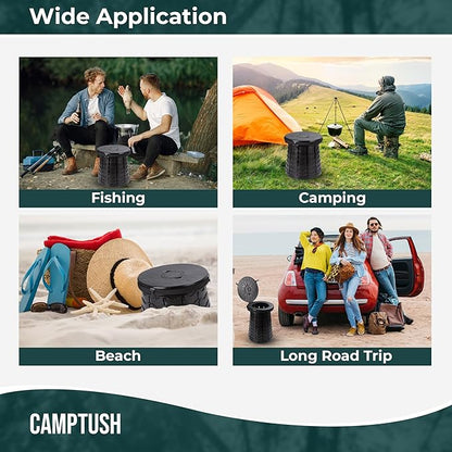 Retractable Portable Toilet for Camping - Large & Height Adjustable - Foldable Camping Toilet for Hiking/Travel | Portable Potty for Adults, Kids and Outdoor Car Camp