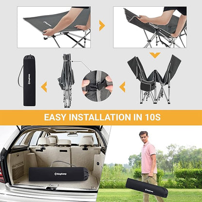 KingCamp Folding Camping Cot for Adults,Portable Sturdy Sleeping Cot with Carry Bag Outdoor Lightweight Camping Bed Support 264 lbs,Large Outdoor Foldable Travel Cots for Camping Beach Home Nap
