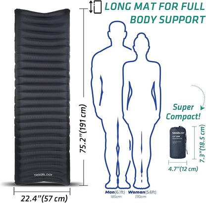 TREKOLOGY UL80 Ultralight Inflatable Backpacking Sleeping Pad for Camping