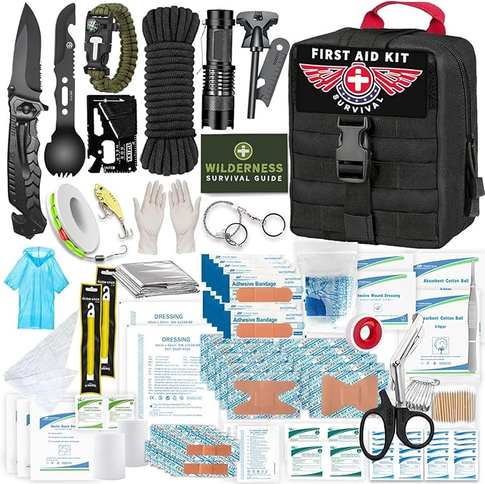 VEITORLD Gifts for Men Dad Him Christmas, Survival Gear and Equipment 12 in 1, Survival Kits, Cool Unique Fishing Hunting Birthday Gift for Husband Teen Boy Boyfriend Women, Stocking Stuffers for Men