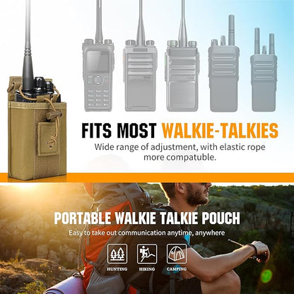 IronSeals 2 Pack Tactical Molle Adjustable Interphone Storage Bag Outdoor Sports Radio Pouch for Two Ways Walkie-talkie