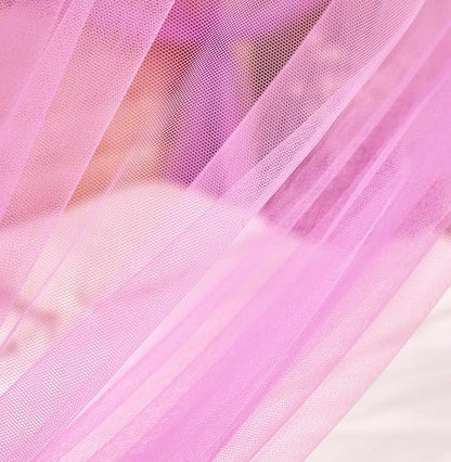 Mengersi 4 Corner Post Elegant Mosquito Net Curtain Bed Canopy for Full Queen King Size Bed,Suitable for Indoor Outdoor Net (87x79x98“(Suggested for Full to King), Pink)