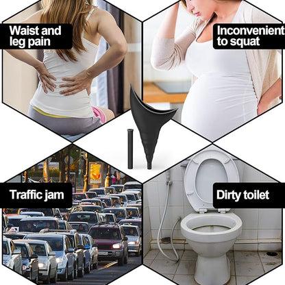 Female Urinal Travel Essentials Female Urination Device Camping Accessories, Portable Urinal Silicone Pee Funnel for Women, Reusable Outdoor Hiking Camping Toilet Gadgets Camper Gifts for Women