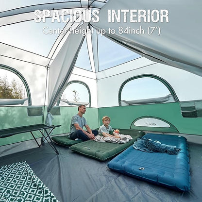 PORTAL 6 | 8 | 10 Person Family Camping Tent with Porch, Big Family Camping Tent with Tall Height, Good Ventilation, Water Resitant Large Tent for Outdoor Camping, Backyard
