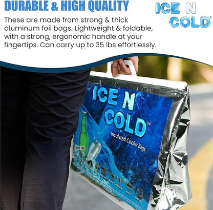 Insulated Cooler Bag - Large 35 lbs Capacity (Pack of 1) | Lightweight, Soft, Collapsible | Ideal for Groceries, Camping, Hiking, Beach, Travel