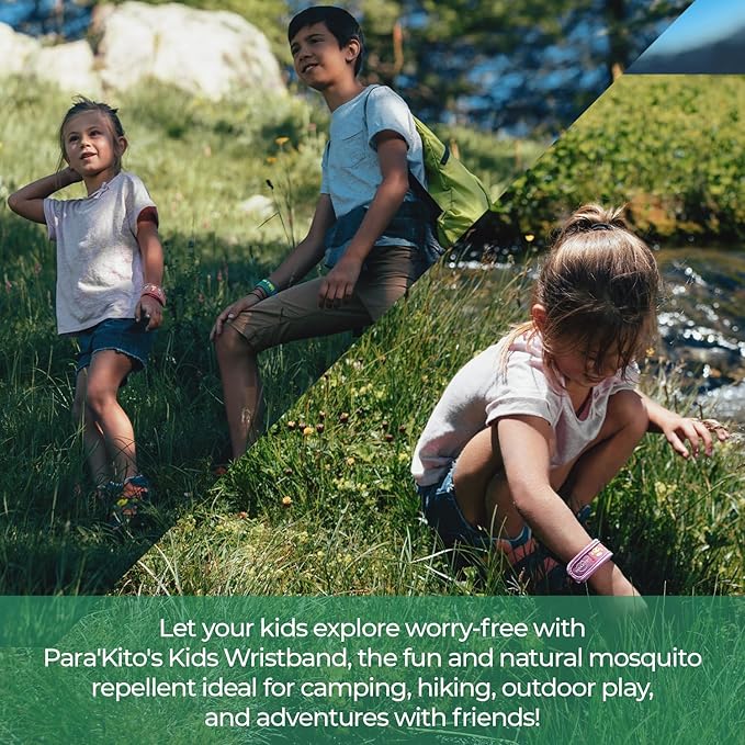PARA'KITO Bracelets for Kids | Spray Alternative | Waterproof, Outdoor Wristband | Hiking, Trekking & Camping Accessories (Caribbean)
