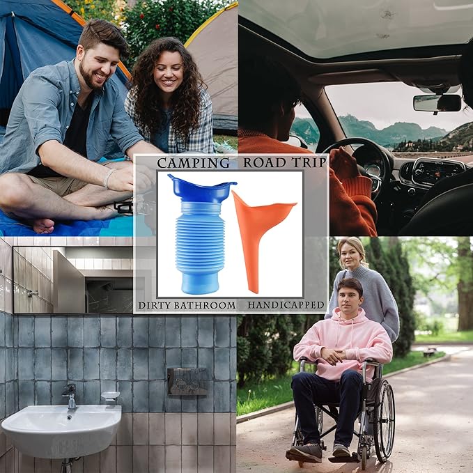 Emergency Urinal for Car & Men Outdoor Portable Shrinkable Pee Mini Urine Bottle for Travel Camping