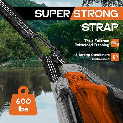 Camping Hammock Mosquito Net,Double & Single Portable Hammocks Hammocks with 2 Tree Straps,Hammock Tent for Travel Camping,Camping Accessories for Indoor Outdoor Hiking Backpacking Backyard Beach