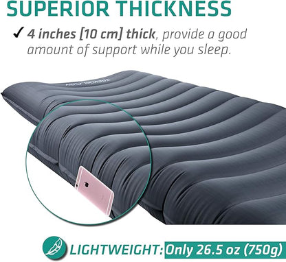 TREKOLOGY UL80 Ultralight Inflatable Backpacking Sleeping Pad for Camping