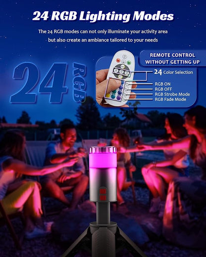 8" Cordless LED Telescopic Rechargeable Camping Lamp