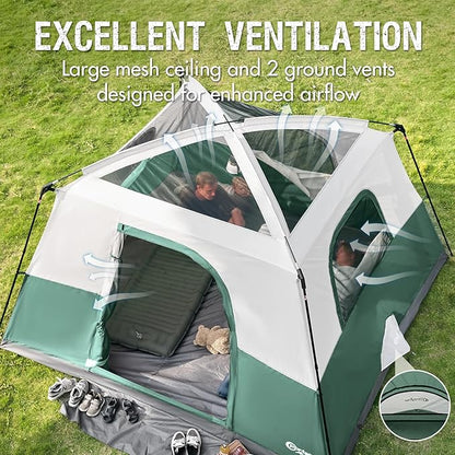 PORTAL 6 | 8 | 10 Person Family Camping Tent with Porch, Big Family Camping Tent with Tall Height, Good Ventilation, Water Resitant Large Tent for Outdoor Camping, Backyard