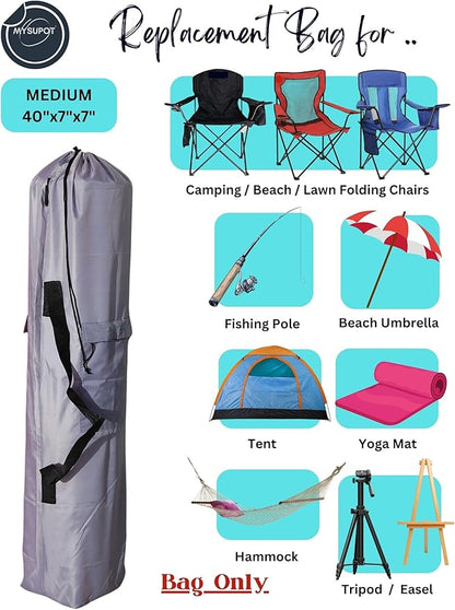 Replacement Bag for Folding Camping Chair, Portable Camp Chair, Hammock, Yoga Mat, Umbrella, Tents, Tripods, Fishing Poles - 420D Oxford Polyester Fabric