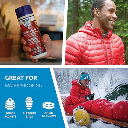 Nikwax Down Proof Wash-in Waterproofing Restores DWR Water Repellency to Down Filled Jackets, Outerwear, Vests, Sleeping Bags, Quilts, and Bedding, Revitalizes and Protects Insulation and Loft