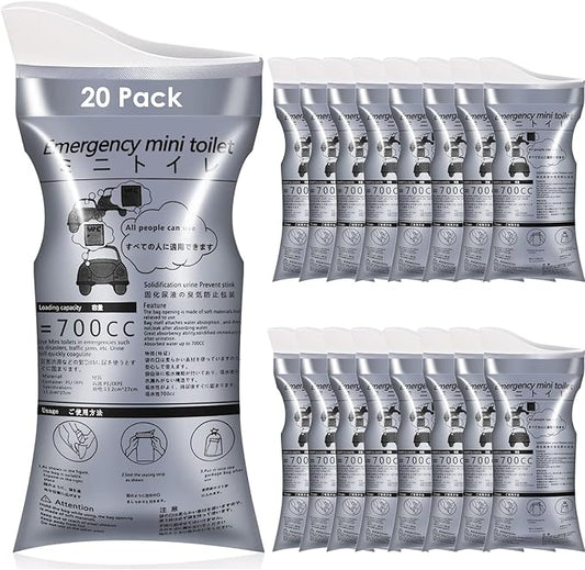 Disposable Urine Bags, 12/20 Pack Pee Bags for Travel for Women Men, Emergency Toilet Pee Bags, Portable Urinal Bag Vomit Bag for Traffic Jams, Camping, Hiking, Pregnant, Patient, Kids