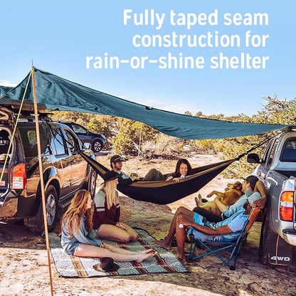 Kelty Noah’s Tarp Sun Shelter and Multi-Use Awning Rainfly, Portable Canopy UV Protection, Waterproof + Durable, 3 Sizes for Customized Pitch