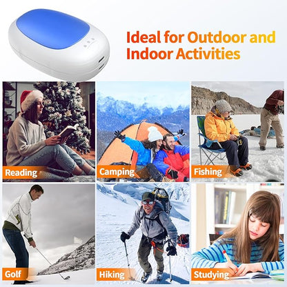 Hand Warmers Rechargeable 2 Pack, Electric Hand Warmer Reusable 4000mAh USB Portable Pocket Warmer, 10 Hrs Lasting Hand Heater for Camping Hiking Hunting Golf Ideal Warm Gift for Women Men