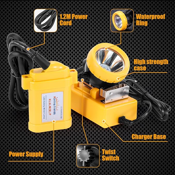 Superbright LED Mining Light KL6LM(B).Plus Miner Cap Lamp Waterproof Underground Headlamp Explosion-Proof Hard Hat Headlamp