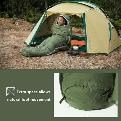 BISINNA Mummy Sleeping Bag for Adults 14-41℉ Cold Weather Camping Sleeping Bags with Compression Sack for Backpacking Hiking Traveling