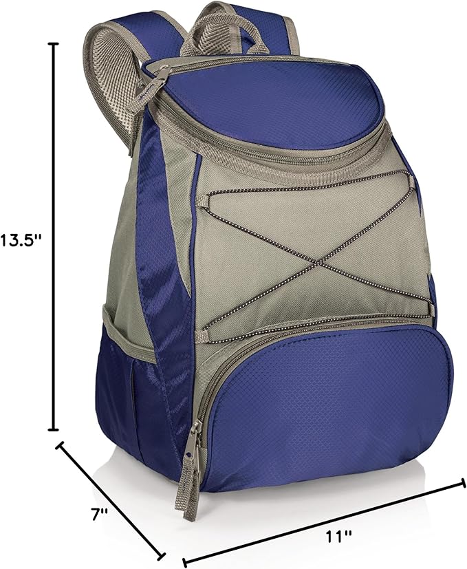 ONIVA - a Picnic Time brand PTX Backpack Cooler, Soft Cooler Backpack, Insulated Lunch Bag, (Navy Blue with Gray Accents)