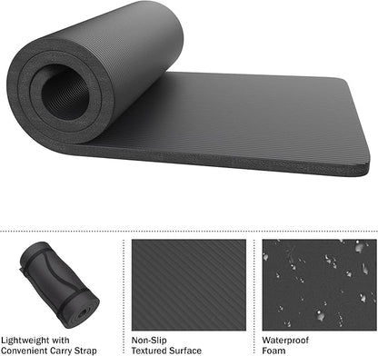 Foam Sleeping Pad for Camping - 0.75-Inch-Thick Waterproof Sleep Pad with Carry Straps for Cots, Tents, or Sleepovers by Wakeman Outdoors (Blue)