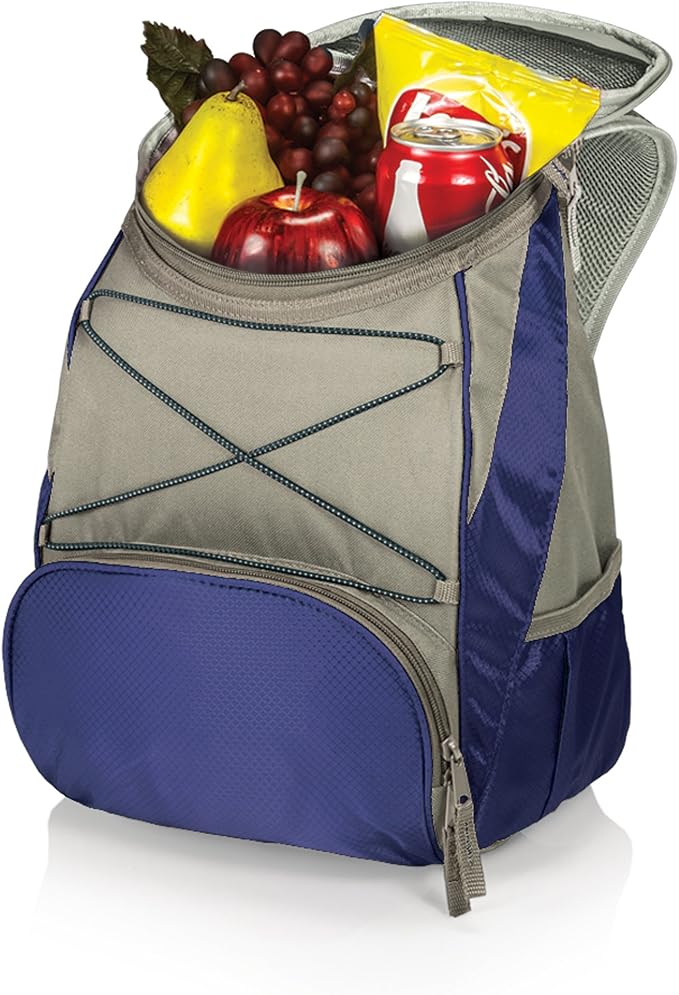 ONIVA - a Picnic Time brand PTX Backpack Cooler, Soft Cooler Backpack, Insulated Lunch Bag, (Navy Blue with Gray Accents)