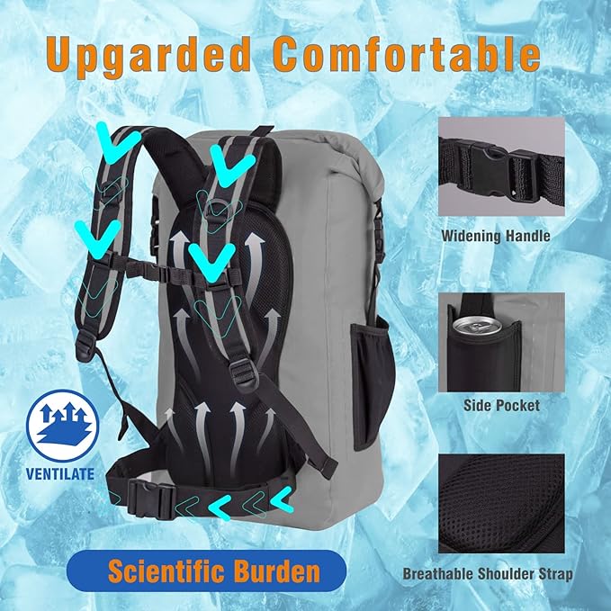 Cooler Bags Insulated Leak Proof Soft Ice 42Cans Large Cooler Backpack Insulated Waterproof Leak Proof Travel Hiking Beach Camping Picnic Lunch Bags for Men Women for 12Hour Cooling