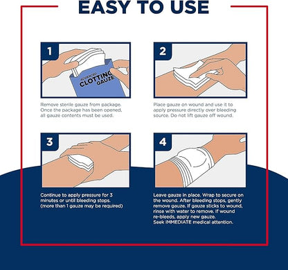 Adventure Medical Kits QuikClot Gauze - for Emergency Survival Kit, Doomsday Prepping Supplies & More - Stops Bleeding Fast with Kaolin - Flexible Hemostatic Medical Gauze - 3" x 24" (2 Strips)
