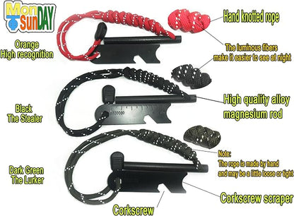 M.T.SCamping Emergency fire Starters Camping Outdoor Starry Sky Firewood Wilderness Survival Matchwood Igniter… (Black)