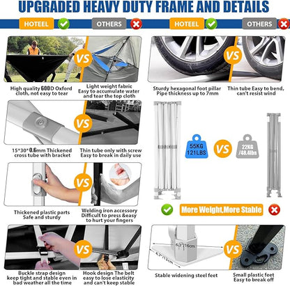 HOTEEL 13x26 Pop up Canopy Tent for Parties, Heavy Duty Easy Setup Tent with 6 Sidewalls, Outdoor Commercial Instant Gazebo for Wedding Event, with Roller Bag & Sand Bags, White(Hexagonal Frame)
