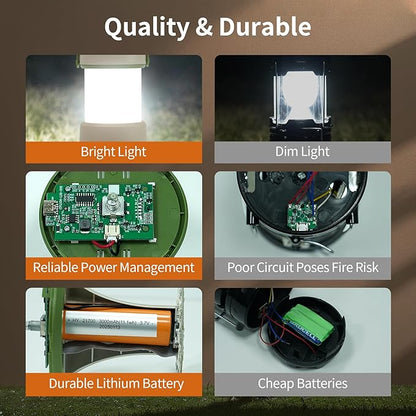 2PK LED Camping Lantern Rechargeable, 800LM, 230Hours Runtime, 5 Modes Camping Light with Red Light, IPX4 Waterproof Lantern Flashlight for Hurricane,Emergency,Power Outages,Home,Hiking