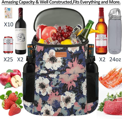 Camping Cooler Backpack 30 Cans, Soft Backpack Coolers Insulated Leak Proof Travel Cooler Bag Waterproof Lunch Picnic Beach Work Trip Thermal Bag Drink Beverage Beer Bag Cooler