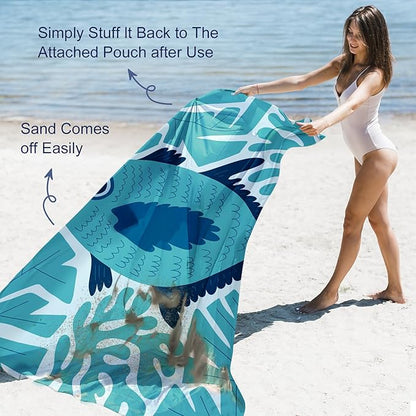 Large Beach Blanket Waterproof Sandproof 108"x 82" for 1-6 Adults,Quick Drying Beach Mat,Lightweight & Durable,Beach Essentials for Family Beach Camping Travel Picnic