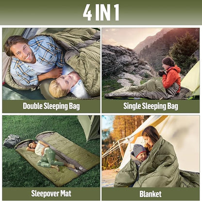 Night Cat Camping Sleeping Bag for Adults 3 Seasons Portable Lightweight Backpacking Hiking Traveling Indoor Outdoor Temperature 5-15℃ 2.6x6.3ft Switch to a Quilt or Blanket