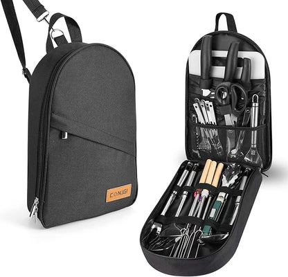 Camping Cookware Storage Bag - Camping Cooking Utensils Set Bag Camping Tool Portable Storage Bag Suitable for Knife, Fork, Spoon, Chopping Board, Chef's Knife,Kitchenware Storage