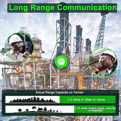 SAMCOM FPCN10A Two Way Radios Long Range 3000mAh Heavy Duty Walkie Talkies for Adults Rechargeable Handheld UHF 2 Way Radios with Earpieces Dual PTT for Biking Camping Hiking Hunting,3 Packs