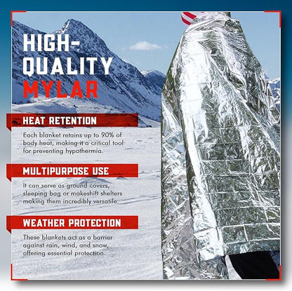 Mart Cobra Emergency Blankets x6 Survival Gear and Equipment Space Blanket Mylar Blankets Thermal Blanket Survival Blanket Survival Kits Emergency Kit Emergency Supplies Foil Blanket Camping Shelter