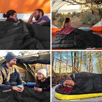 Flannel Sleeping Bag Cotton 0 Degree Cold Weather for Adults XXL Sleeping Bag 4 Season Big and Tall with Compression Sack