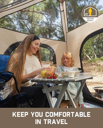 FanttikOutdoor Camping Tent 4/6/8/10 Person Instant Cabin Tent Setup in 60 Seconds with Rainfly & Windproof Portable with Carry Bag for Family Camping & Hiking