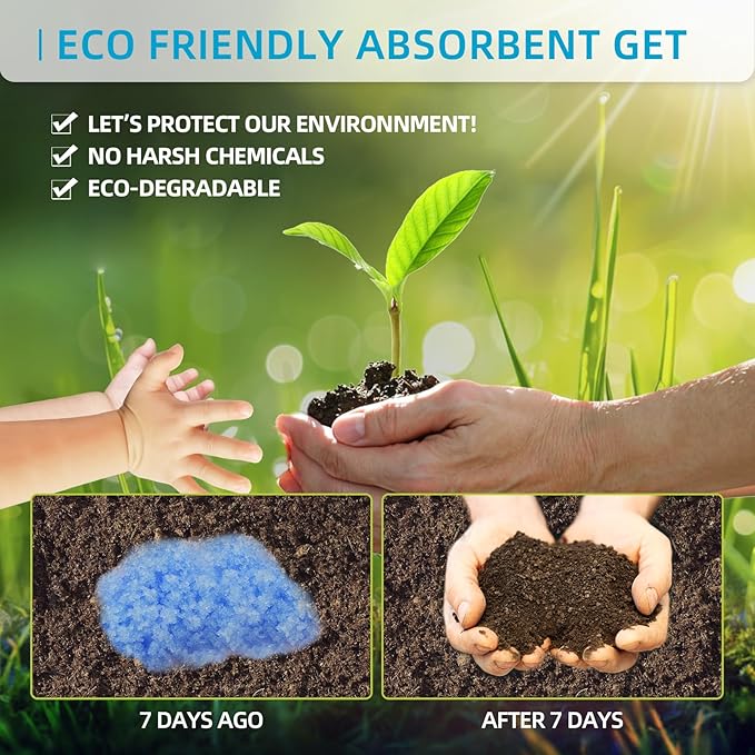 Portable Toilet Absorbent Gel Powder, 60 Pack Poo Gel for Camping Toilet Solid Waste and Urine, Eco Gel for Outdoor Recreation Hiking Fast-Acting Gel Deodorizing Treatment