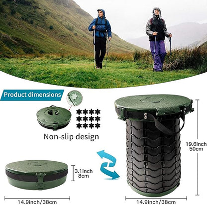 Upgrade XXL Retractable Portable Toilet for Camping Height Adjustable Travel Toilet Foldable Camping Toilet Portable Toilet for Adults Collapsible Stool Camping Toilet with Trash Bag&Star Carry Bag