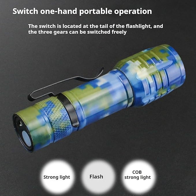 LED Flashlights -Camping Mini Pocket Flashlights with High Lumens, 60 Hour, Camouflage Zoomable Beam - Powerful, Bright,Light Weight Tactical Flash Light for Outdoor/Home