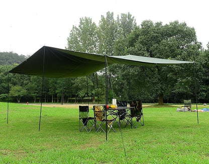 Wind Tour Portable Multifunctional Outdoor Camping Traveling Awning Backpacking Tarp Sunshade Lightweight UV Protection and PU 3000mm Waterproof Rain Fly Tarp Shelter (177×236 inches)