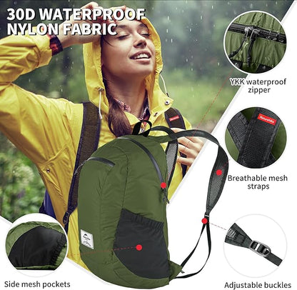 Naturehike 18L Lightweight Hiking Daypack, Waterproof Camping Packable Backpack Ultralight for Travel, Airplane, Adults