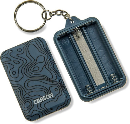 Carson COB LED Keychain Flashlight with Stainless Steel Keyring